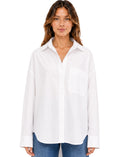 HALF BUTTON DOWN WHITE SHIRT