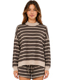 CONTRAST MOCK NECK LONG SLEEVE TOP