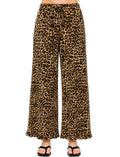 RUFFLE HEM LEOPARD PRINT PANTS