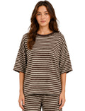 SHORT SLEEVE STRIPE TOP PART OF MATCHING TOP WITH 6P1588NW