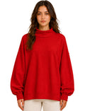 PLUS SIZE LONG SLEEVE MOCK NECK TOP