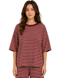 SHORT SLEEVE STRIPE TOP PART OF MATCHING TOP WITH 6P1588NW