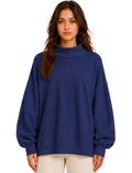PLUS SIZE LONG SLEEVE MOCK NECK TOP