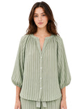 3/4 SLEEVE BUTTON DOWN SHIRT PART OF MATCHING TOP 5P7044LN