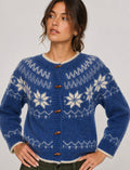 BUTTON DOWN SNOWFLAKE SWEATER CARDIGAN