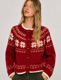 BUTTON DOWN SNOWFLAKE SWEATER CARDIGAN