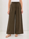 Belted wide pants