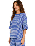 SHORT SLEEVE STRIPE TOP PART OF MATCHING TOP WITH 6P1588NW