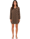 3/4 sleeve polkadot Dress