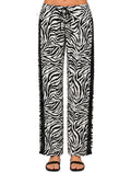 ZEBRA PRINT PANTS SIDE LACE TRIM